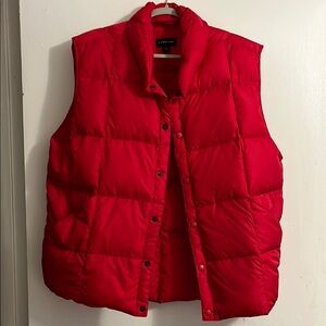 Lands' End Red Quilted Puffer Vest Size Large